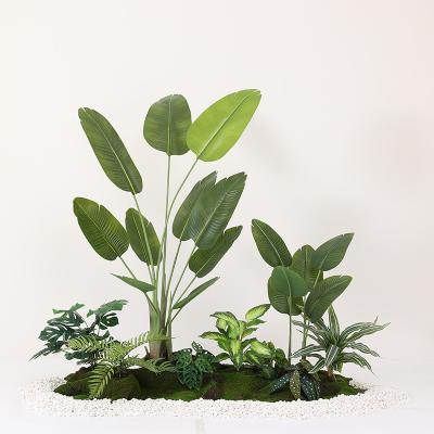 China Modern Aritificial Tourist Mountain Forest Garden Plant Scrub Forest Greeing Plastic Modern Bonsai Plants Emulational Tree House Decor for sale