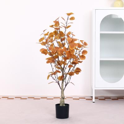 China Modern New Style Big Artificial Plant Green Decorative Autumn leaves in Pot Tropical Tree Bonsai Indoor Outdoor Decor for sale