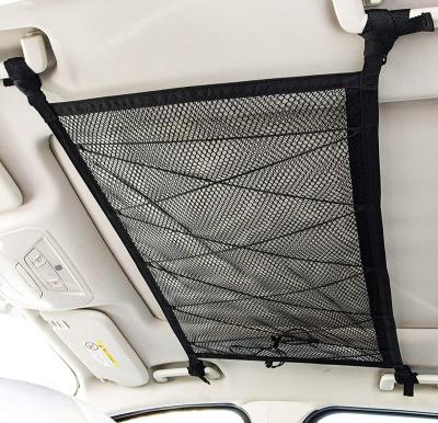 China Convenient Car Roof Ceiling Cargo Net Pocket, Large Capacity 2-Layer Mesh Bag for Travel and Storage and Organizer for sale