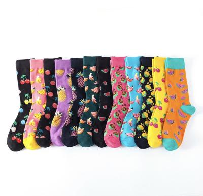 China Cotton Customized Tube Crew Fruit Socks Logo Custom Funny Happy Socks for sale