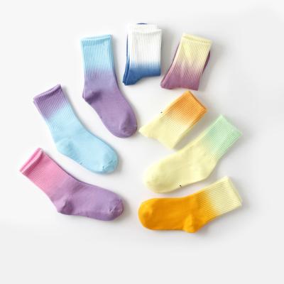 Chine hot selling logo custom boys girls children cotton tie dye custom designer kids socks à vendre