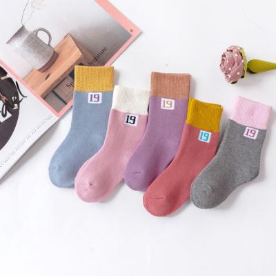 Chine winter designer custom kid wool socks terry thick warm fashion digital tube retro baby kids children girls socks à vendre