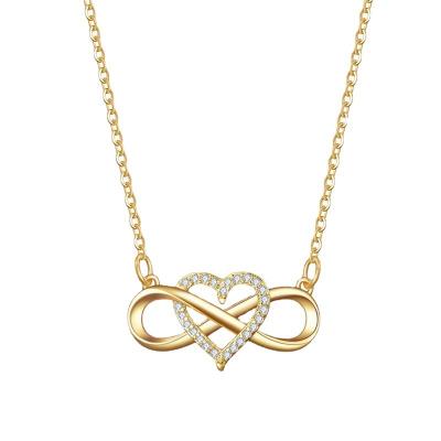 China 8 Diamond Gold Lucky Love Romantic Euramerican Trendy Women's Heart Pendant Chain Jewelry for sale