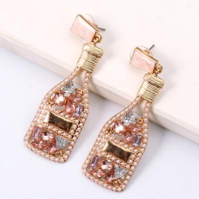 China China Manufacturers Romantic Bead Stud Gold Jewelry High Quality African Handmade Cute Bottle Earrings for sale