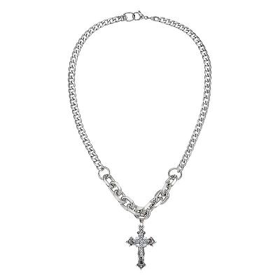 China Hiphop Cross Titanium Necklace Longs Decorative Necklace Hip Hop Steel Pendant Necklace Accessories for sale