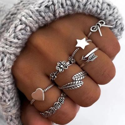 China Vintage rings for women fashion jewelry anillo finger ring set earrings for girls valentines day N2108177 for sale