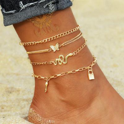 China BOHEMIA fashion gold snake anklet chain set for women wholesale ND2110082 for sale