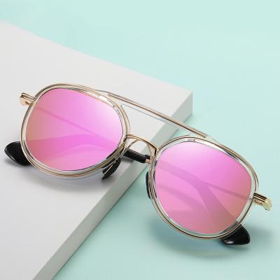 China Other New Fashion 2021 Polarized Colored Two Tone Lenses A678 Metal Sunglasses Eyewear Sunglasses for sale