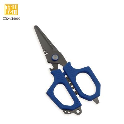 China Molybdenum Alum Amazon Service Steel Rust Make Molybdenum 5 CR15 Blade Aluminum Steel Serrated Fishing Line Heavy Duty Plastic Cutter PP Shear Cover Scissors for sale