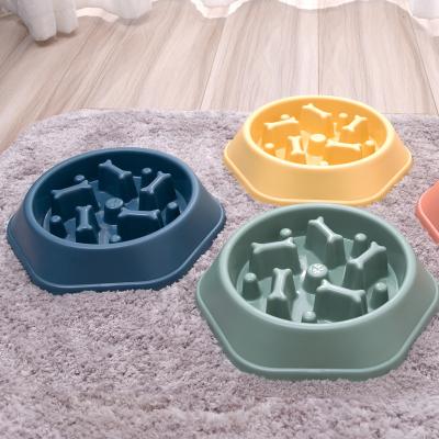 China Sustainable Manufacturer Wholesale Custom Design Eco Friendly Plastic Puppy Dogs Eating Feed Food Bowls Feeding Slow Feeder Dog Bowl For Dog for sale