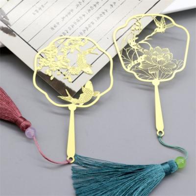 China Custom China Stainless Steel Tassels Bookmarks Metal Embroidery Chain Bookmark for sale