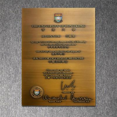 China China wholesale cheap embossed custom brass plaque with custom logo brass wall garden plaques for sale