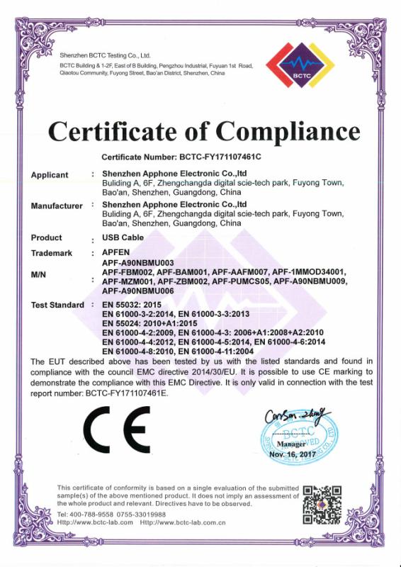 CE - Shenzhen Apphone Electronic Co., Ltd.