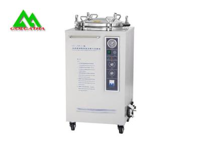 China Esterilizador vertical del vapor de la presión del indicador digital del LED con la calefacción eléctrica de las ruedas en venta