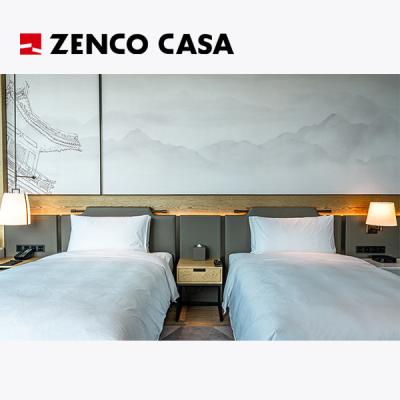 China Muebles para dormitorios de hoteles de lujo, incluidas camas dobles y mesas de cama en venta