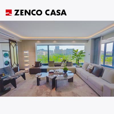 China Set de sala de estar de apartamento moderno com sofá de vários lugares e mesa de café de mármore à venda