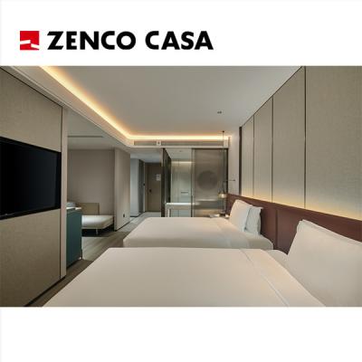 China Set de dormitorio de hotel de estilo moderno hecho de madera sólida de alta calidad seleccionada en venta