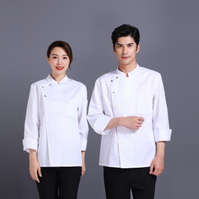 China Eco-friendly wholesale hot long black chef cookware chef uniforms for sale bar restaurant uniforms chef black jacket for sale