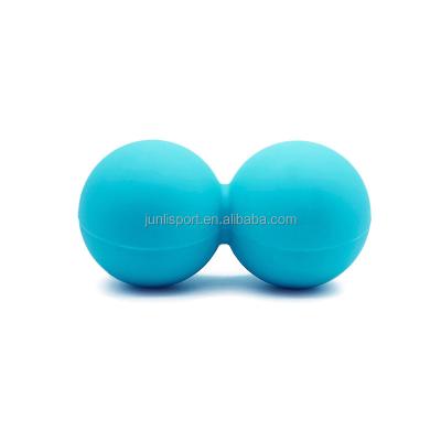 China Custom Lacrosse Double Silicone Muscle Food Grade Cloth Silicone Peanut Gym Peanut Massage Ball Deep Massage Ball for sale