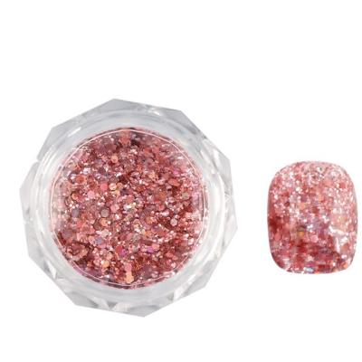 China Wholesale Nail Accessories Rose Gold Laser Glitter DIY Nail Art Sequins Nail Powder Instant Powder Nail Sequins for sale