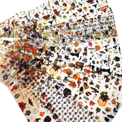 China 3d Nail Art DIY Decoration Popular High Quality Nail Art Halloween Transfer Nail Foil Sticker Halloween Designed Transfer Foil Nail Art for sale