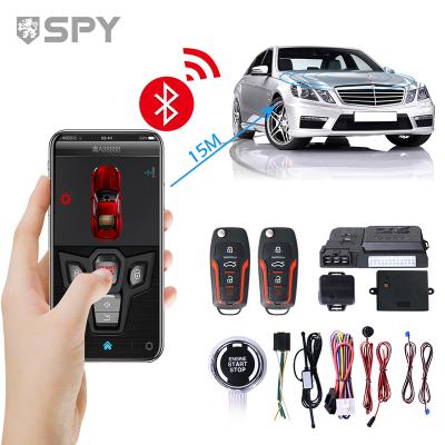 China Universal Push Button Engine Start SPY Sedan Car Alarm Systems Engine Start Stop Remote Car With Phone for sale