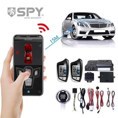 China Two way remote start system LCD push button engine starter SPY automatic alarm pke remote keyless aluminum for sale