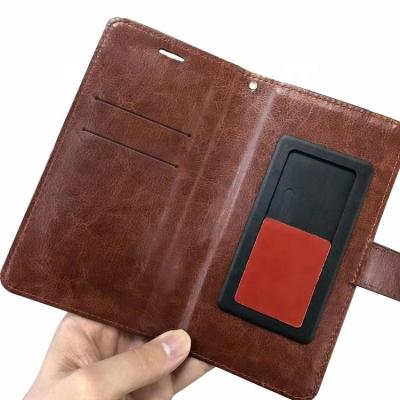 China With Stand Leather Case With Up And Down Punch Free Strong Push Cell Phone Case DIY Toss Bracket Leather Phone Cover for sale