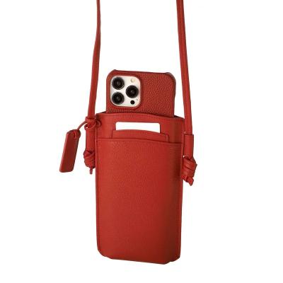 China Daily Fashion Custom Slim Cross - Body Sling Bag Red Phone Leather Bag For Girls Women for sale