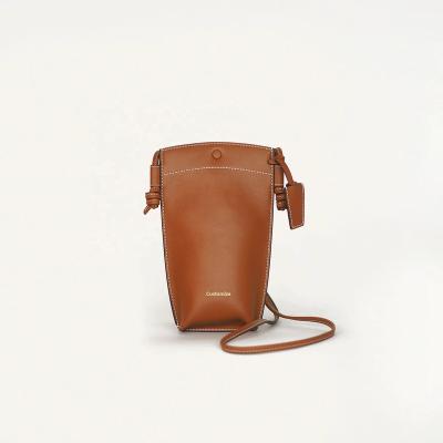 China GENUINE LEATHER Genuine Leather Cell Phone Pouch Bags Women Cross - Body Cell Phone Bag Custom Sling Bags for sale