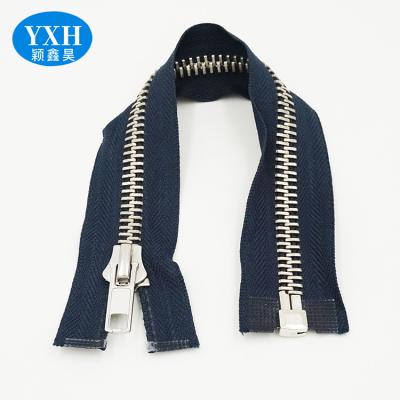 China Customized Metal Zipper Nickel Free All Size 8# Large Toothed Open Black Gold Plated Metal Zipper for sale