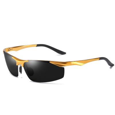 China Fashion Sunglasses Factory Direct Sale Outdoor Fishing Men Sunglasses Recycling Aluminum Magnesium Polarized Sports Sunglasses for sale