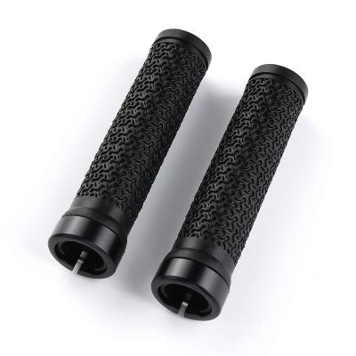 China 1 Pair Bicycle MTB Bike Alloy Lock Ring Rubber Cycling Grips Handlebar Cover Smooth Soft Rubber Grip Lock Bar Anti-Slip End for sale