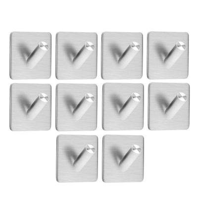 China Like Ceramic Tile Glass Metal Surface Adhesive M3 Self Stainless Steel Wooden Hook Wall Top Coat Clothes Rack Bathroom Kitchen Towel Rustproof 10/8/5/4pcs door hanger bag for sale