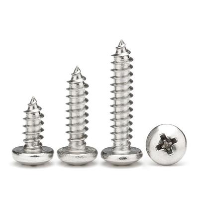 China 10/50pcs Pan 304 Stainless Steel Mini Cross Mini Cross Phillips Pan Round Head Self Tapping Wood Screws M1 M1.2 M1.4 M1.7 M2.2 M2.6 M3 M4 M5 M6 for sale