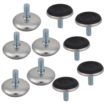 China Modern Furniture 20pcs/lot Adjustable Leg Table Leveling Feet Pad Black Base M6 X 28 Bumper 6mmNylon Plus Wire Rod for sale