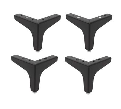 China Modern 4pcs 10/13.5cm Height Hollow Out Modern Furniture Legs Sofa Legs Matte Black Metal Table Cabinet Bed Cupboard Furniture Legs for sale