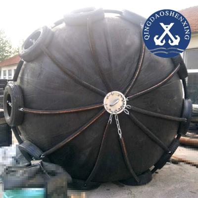 China Marine Supplies Pneumatic Ship Rubber Floating Fender Floating Fender for Boat with Chains and Tire Net for sale