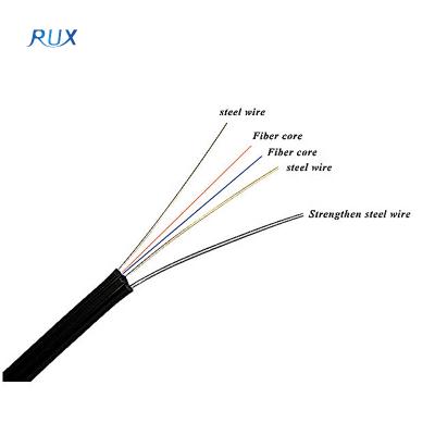 China FTTH System Indonesia Telcom Fiber Optic Cable With Highlight Wire STEL K-033-2020 G657A Fiber FRP/QFRP/KFRP Core Carrier LSZH Sheath for sale