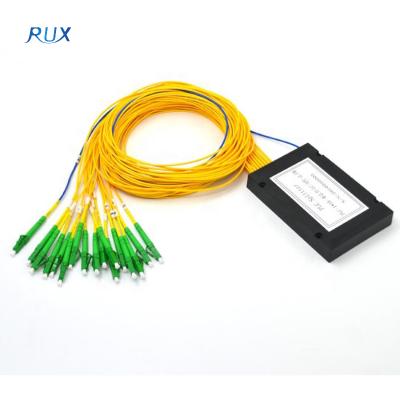 China FTTH RUX can product 1*2 1*4 1*8 1*16 1*32 ABS PLC box type splitter with connector and without connector for sale