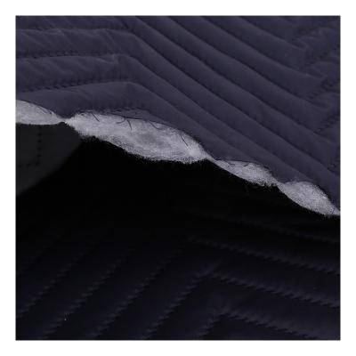 China Custom Hotsale V-shaped Memory Polyester Pongee Cotton Jacket Herringbone Coat Lining Pre Quilted Fabric for sale