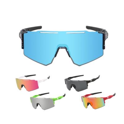 China 2021 GLACIER BLUE Polycarbonate Full Mirror Colored Sport Frameless Sunglasses for sale