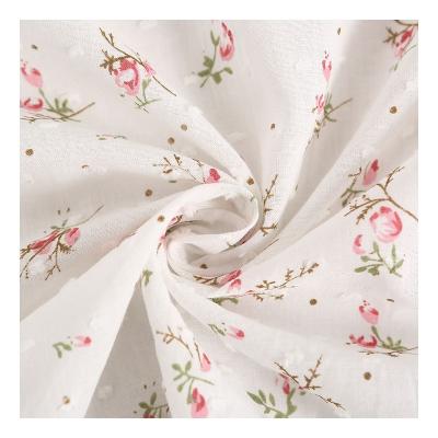 China Canvas dot flower anti-static colorful comfortable feel woven floral cotton fabric for broken print shirts for women507-2 for sale