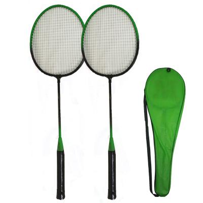 China Hot Selling Flexibility Steel Badminton Racket Set Cheap Badminton Racket Set For Custom Made Printed for sale