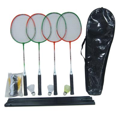 China flexibility badminton racket set with racquets/shuttlecocks/net for family fun for sale