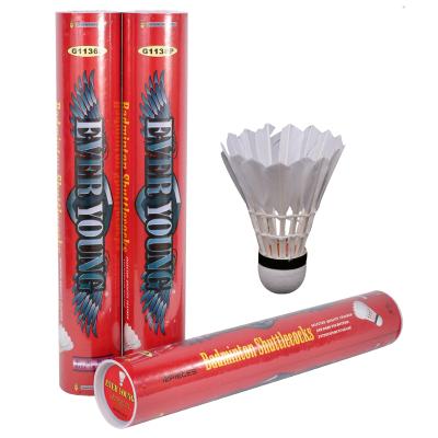 China Wholesale Durable Thin Rod Duck Feather Badminton Shuttlecock Foam Plastic Feather for sale