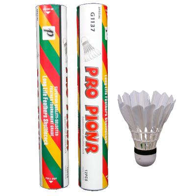 China Entertainment Duck Feather Badminton Shuttlecock Durable 12PK Indoor for sale