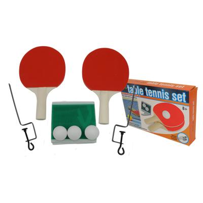 China Best Selling Wooden RUBBER TABLE PONG RACKET Outdoor Games Kids Sports Net With Adjustable Pole for sale