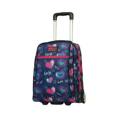 China Customizable Printing Trolley Backpack Trolley Backpack Large Capacity Student Trolley Schoolbag With Two Bar for sale