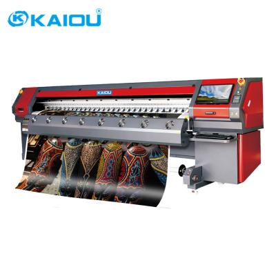 China Machinery repair shops KAIOU 8 points 460sqm/h large vinyl 3.2m format konica 512i solvent printer cutter for flex banner for sale